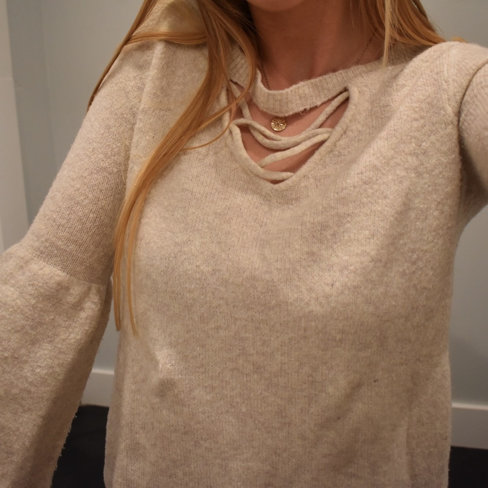 Bell-sleeve Sweater